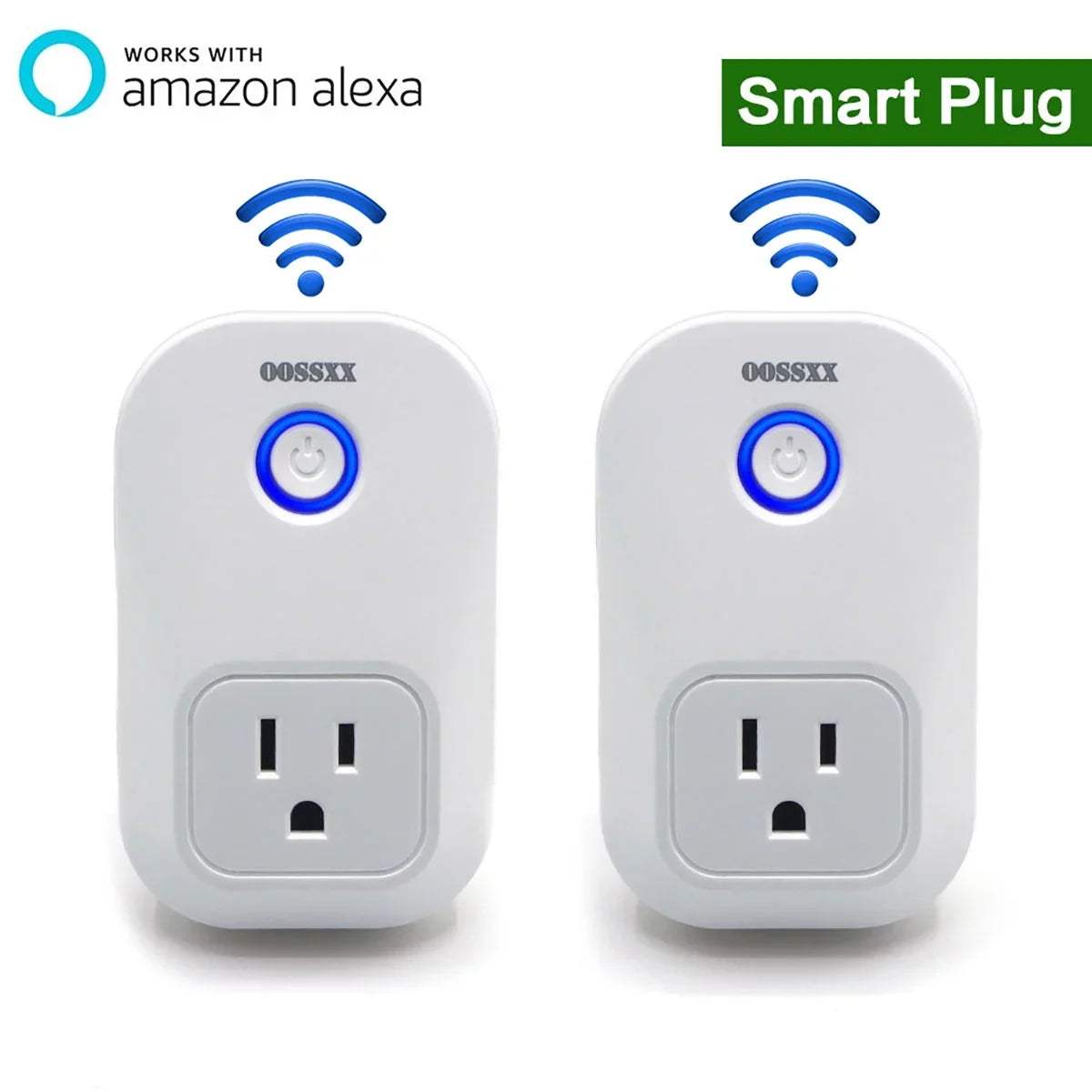 2 packs smart plug 10A 120V WiFi-enabled mini smart outlets with Alexa compatibility, remote control, timer, and waterproof design