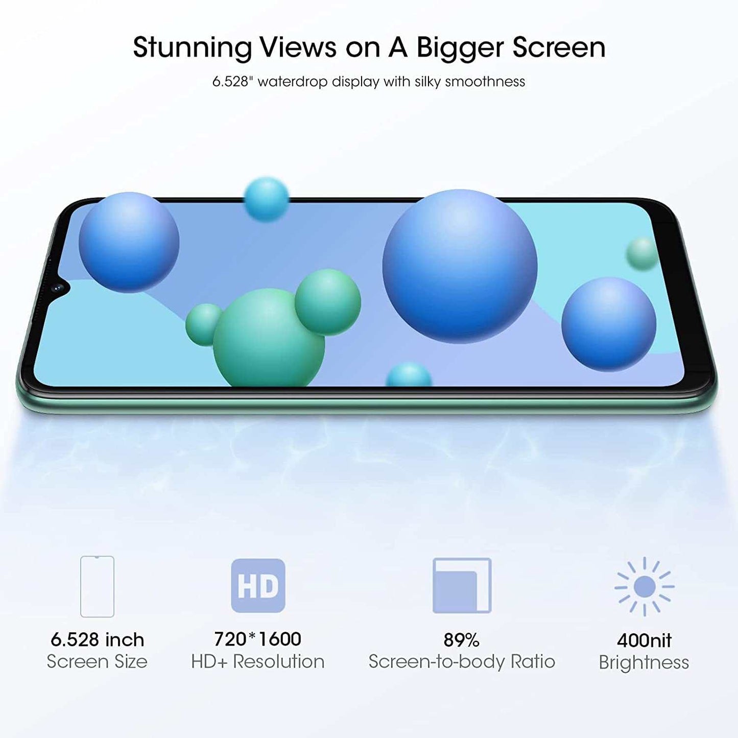 Android Phone A55,4G Dual Sim Unlocked Cell Phones,6.5" HD+ 3GB+16GB ROM/TF 128GB Android 11 Unlocked Smartphones,Face ID,3 Card Slots,4780Mah Battery Smart Phone