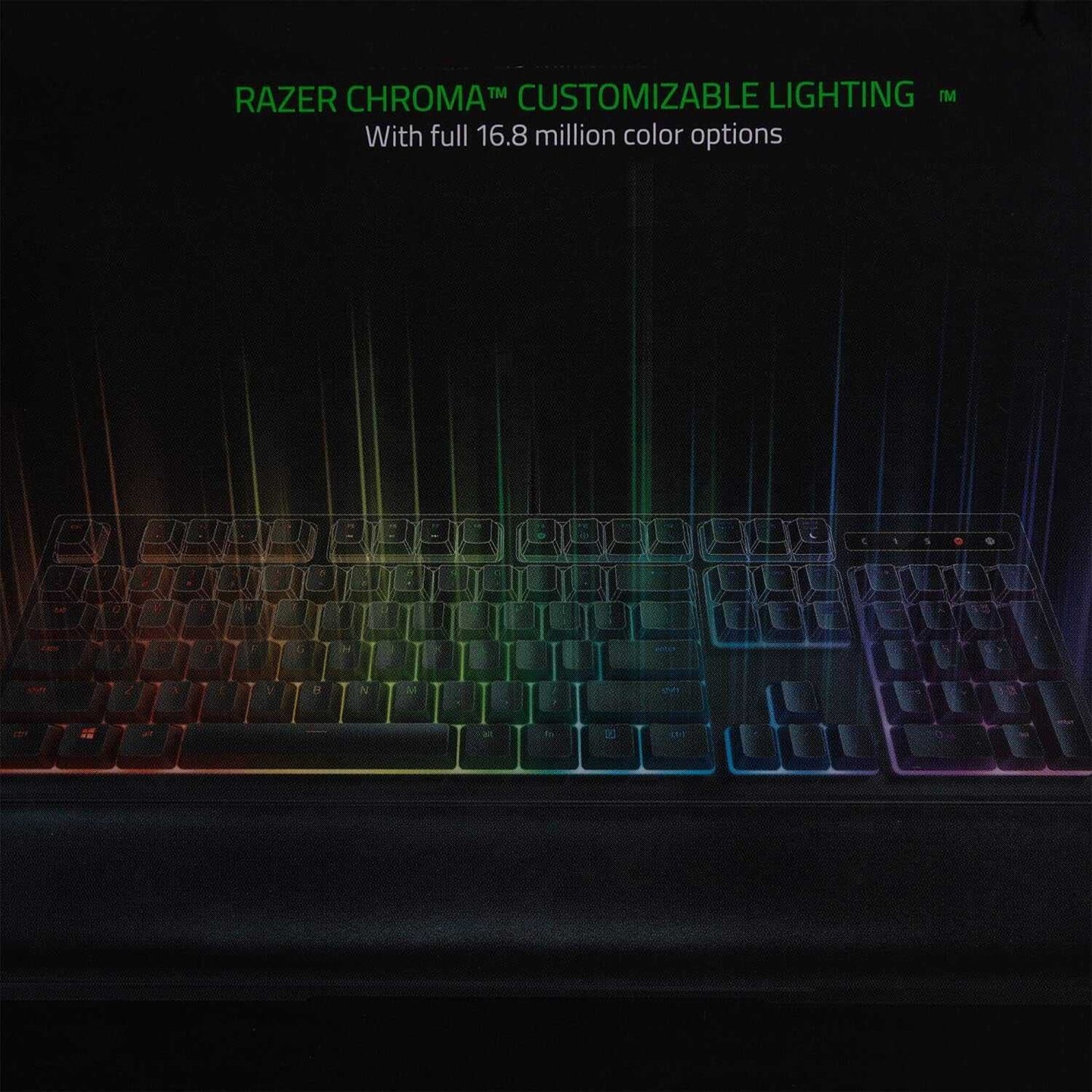 Ornata Chroma Gaming Keyboard: Hybrid Mechanical Key Switches - Customizable Chroma RGB Lighting - Individually Backlit Keys - Detachable Plush Wrist Rest - Programmable Macro Functionality