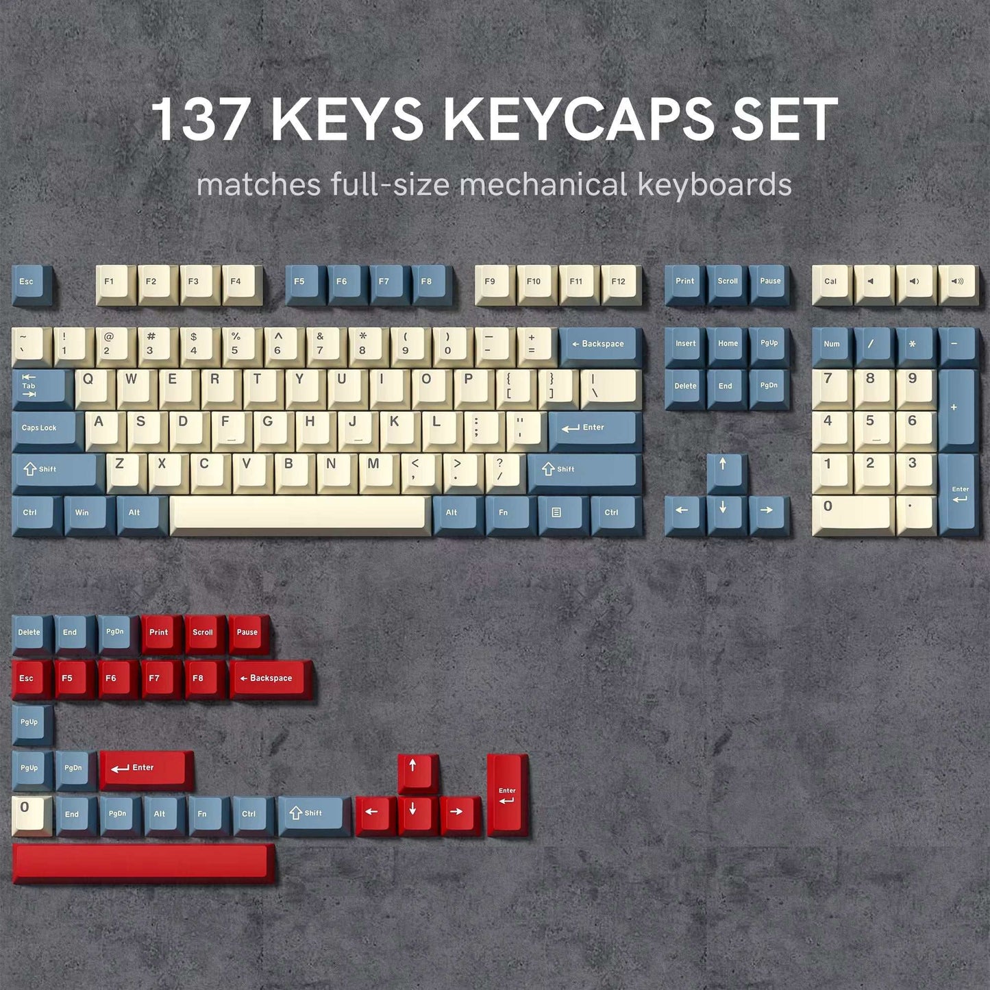 138 Keys Retro Brown Gray PBT Keycap Double Shot Cherry Profile Key Caps for Cherry MX Switches Mechanical Gamer Keyboard