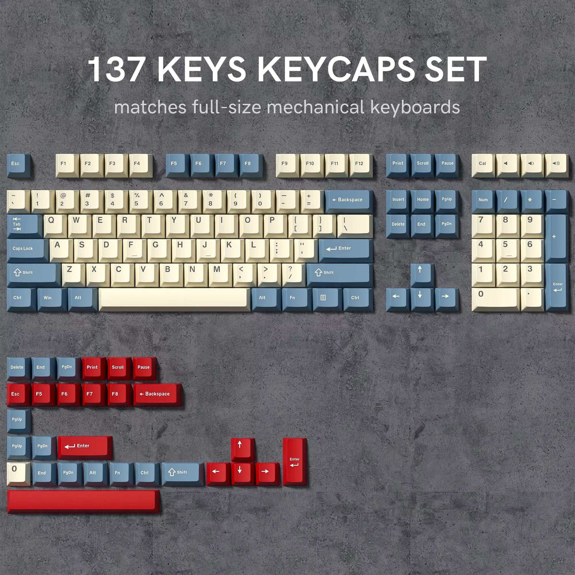 138 Keys Retro Brown Gray PBT Keycap Double Shot Cherry Profile Key Caps for Cherry MX Switches Mechanical Gamer Keyboard