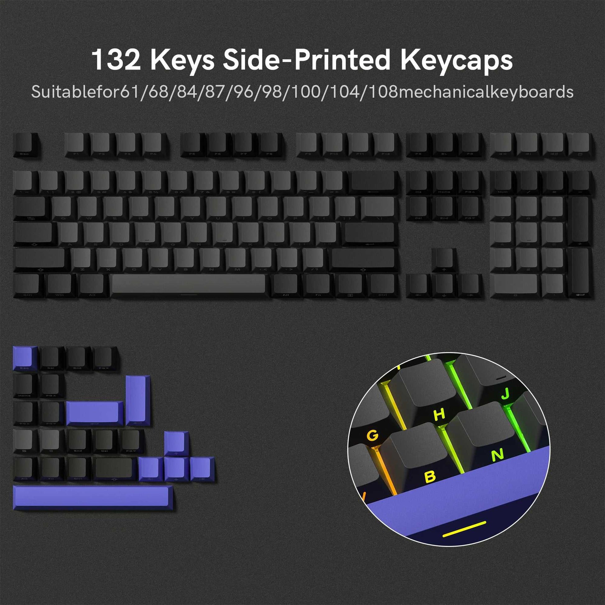 138 Keys Retro Brown Gray PBT Keycap Double Shot Cherry Profile Key Caps for Cherry MX Switches Mechanical Gamer Keyboard