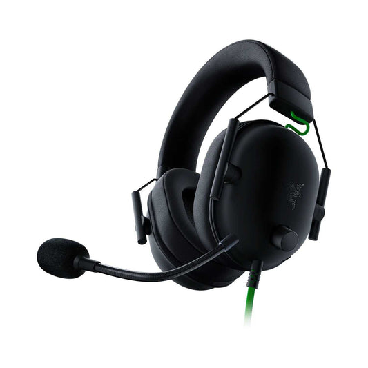 Blackshark V2 X wired esports headset in black with adjustable microphone and cushioned earcups for gaming.