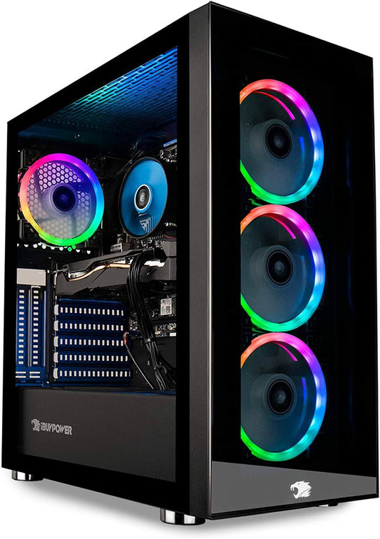 Pro Gaming PC desktop with Intel i7-11700F, NVIDIA GTX 1660 6GB, 16GB RAM, RGB fans, tempered glass case, and WiFi ready