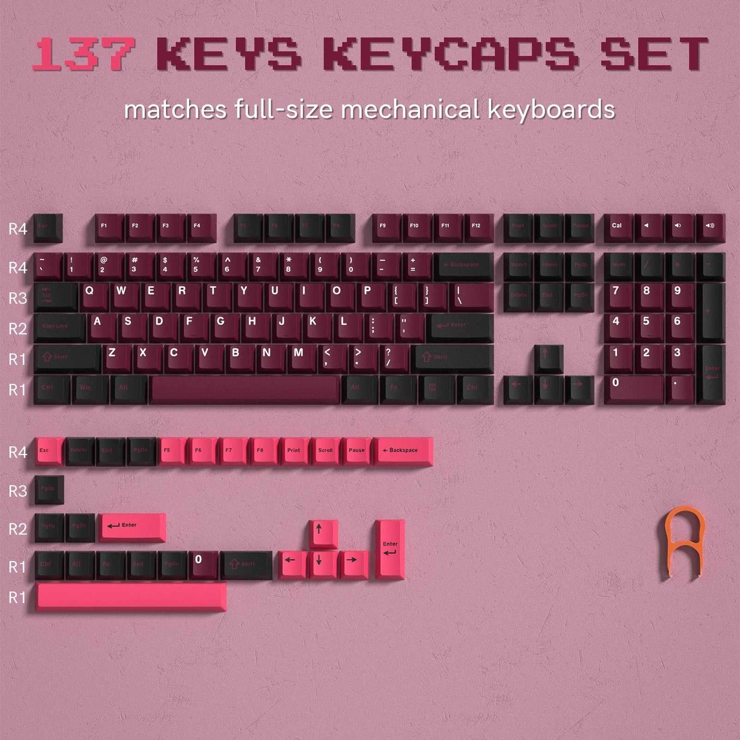 138 Keys Retro Brown Gray PBT Keycap Double Shot Cherry Profile Key Caps for Cherry MX Switches Mechanical Gamer Keyboard