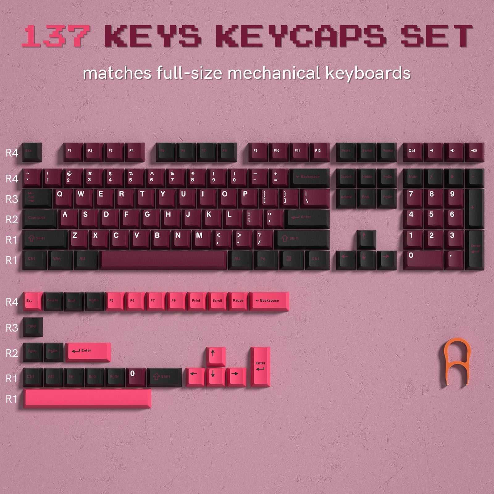 138 Keys Retro Brown Gray PBT Keycap Double Shot Cherry Profile Key Caps for Cherry MX Switches Mechanical Gamer Keyboard