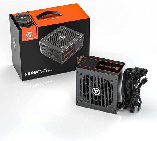 500W 80 Plus Bronze certified gaming PC power supply with quiet 120mm fan and multiple protections