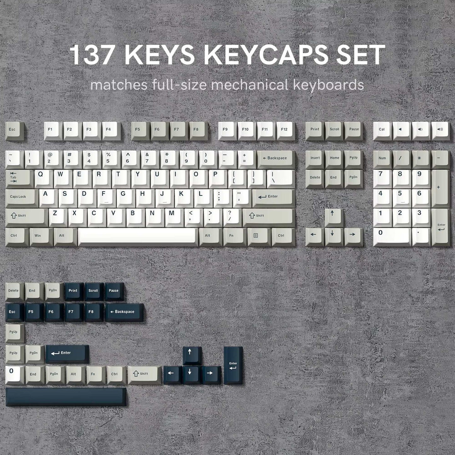 138 Keys Retro Brown Gray PBT Keycap Double Shot Cherry Profile Key Caps for Cherry MX Switches Mechanical Gamer Keyboard