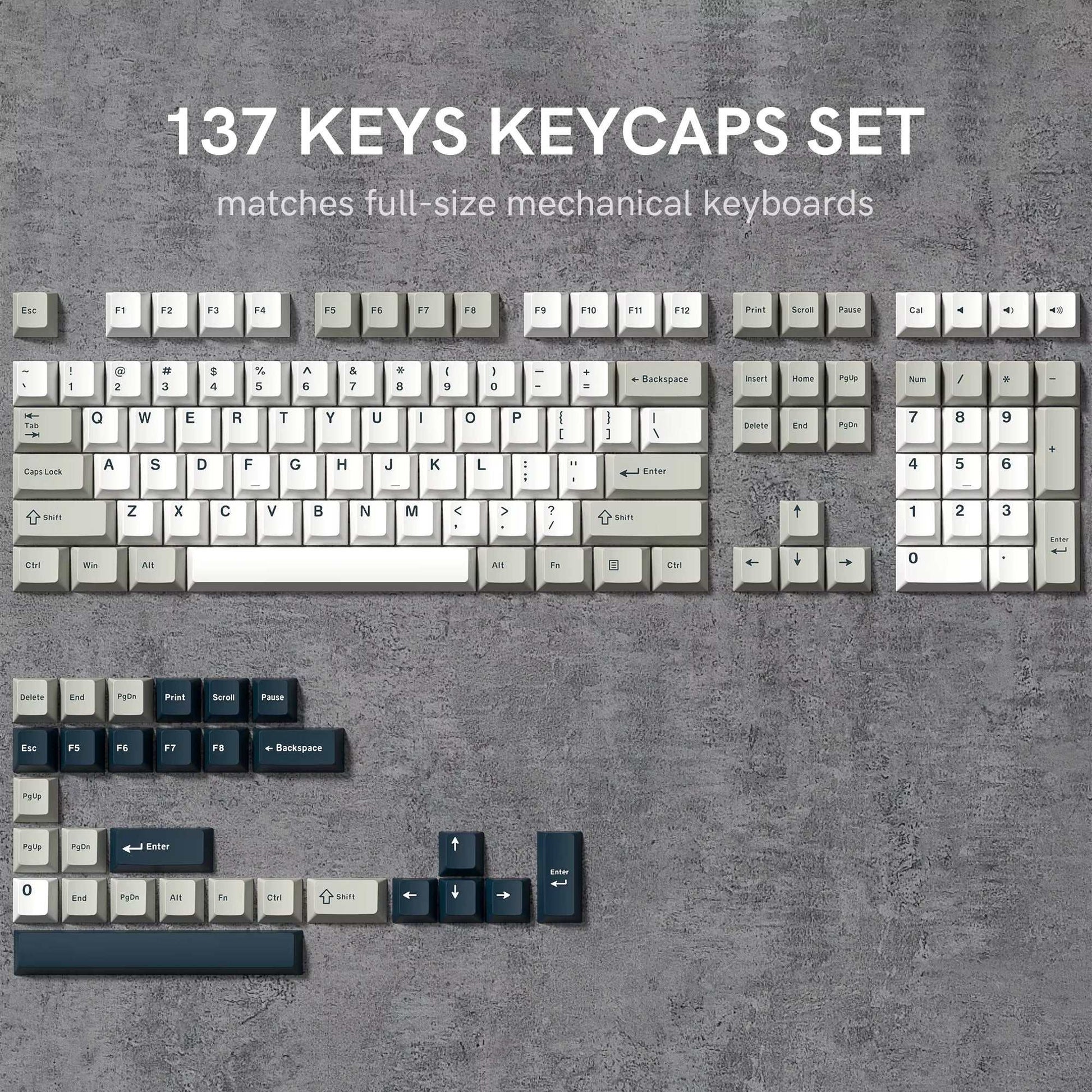 138 Keys Retro Brown Gray PBT Keycap Double Shot Cherry Profile Key Caps for Cherry MX Switches Mechanical Gamer Keyboard
