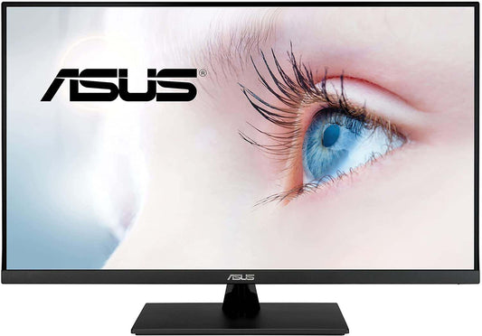 31.5 inch 2K WQHD ASUS monitor with IPS panel, HDR10, 75Hz, Adaptive-Sync, Low Blue Light, speakers, and frameless design
