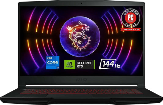 15.6 in FHD gaming notebook laptop with Intel Core i5-12450H, NVIDIA GeForce RTX 2050, 8GB RAM, 1TB SSD, and 144Hz display